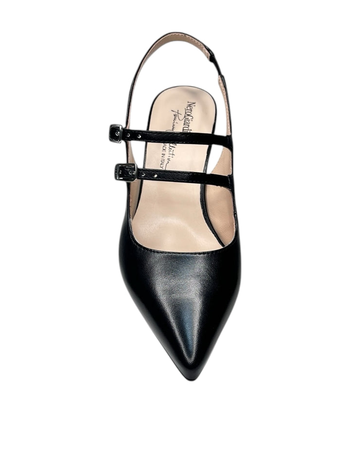 NERO GIARDINI slingback donna in pelle nera
