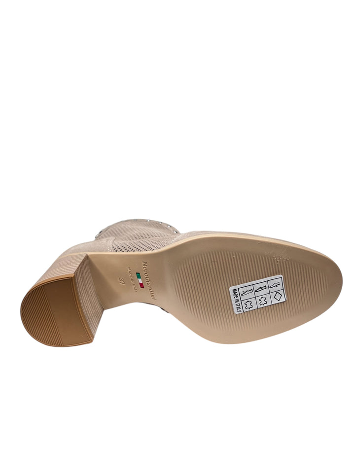 NERO GIARDINI tronchetti donna in pelle creta