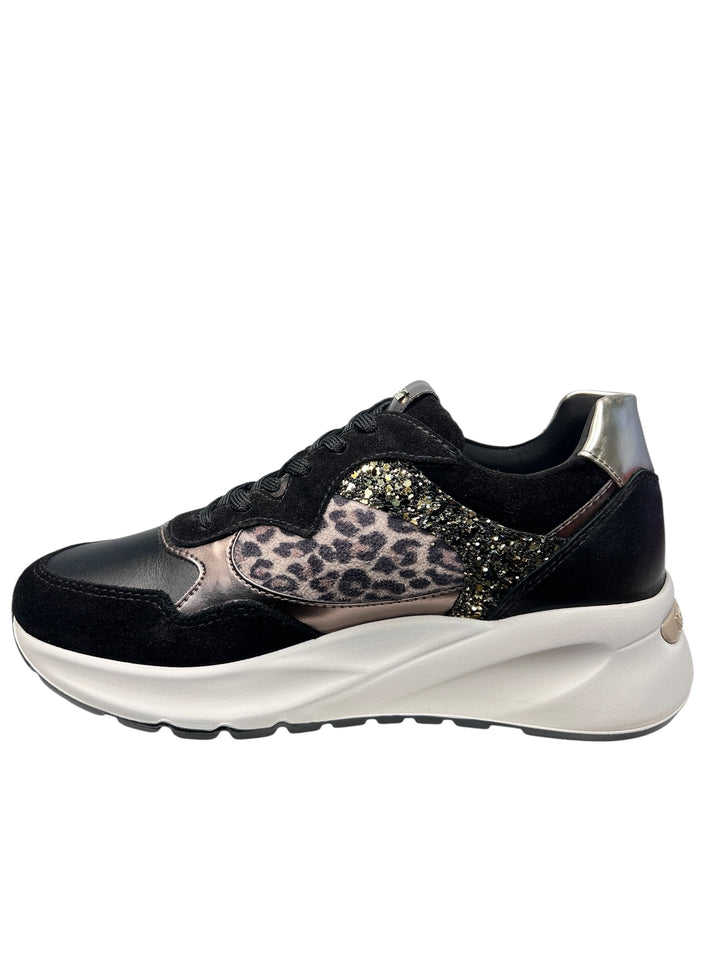sneaker donna pelle nero