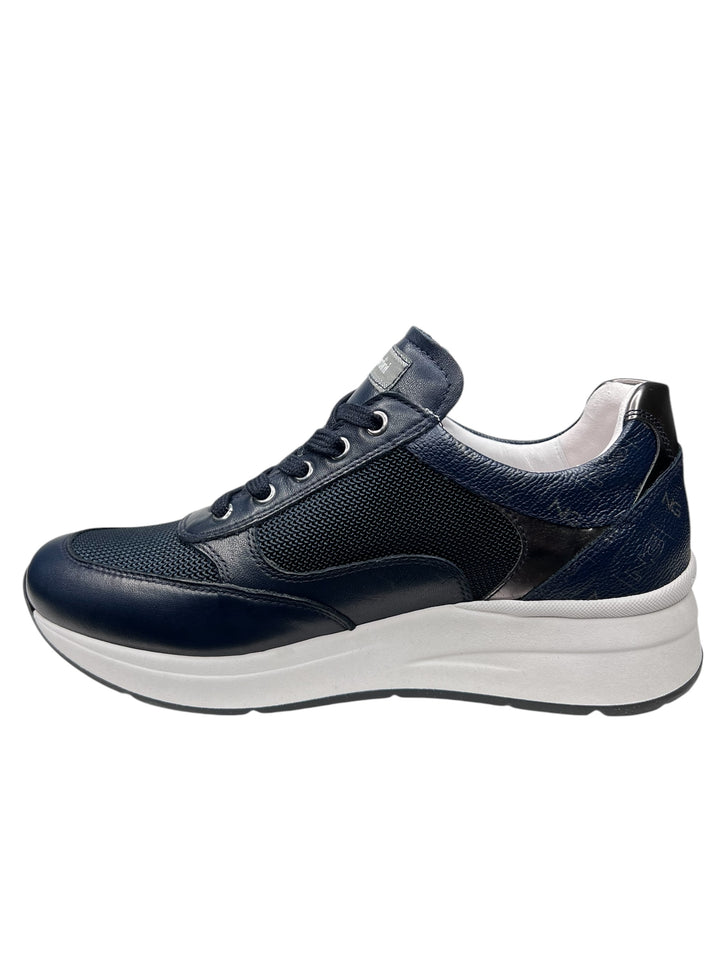 sneakers donna pelle nero giardini art.e512930d200 blu