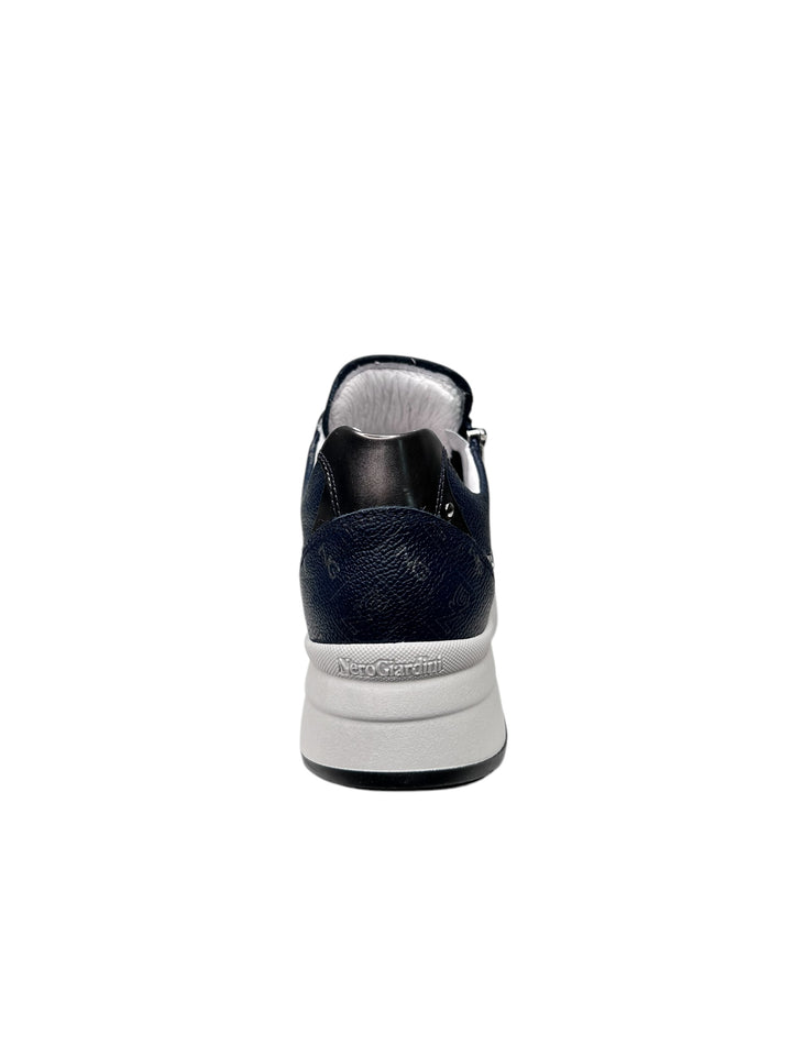 sneakers donna pelle nero giardini art.e512930d200 blu