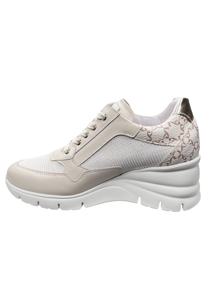 sneakers con zeppa donna pelle nero giardini art.e512940d710 milk