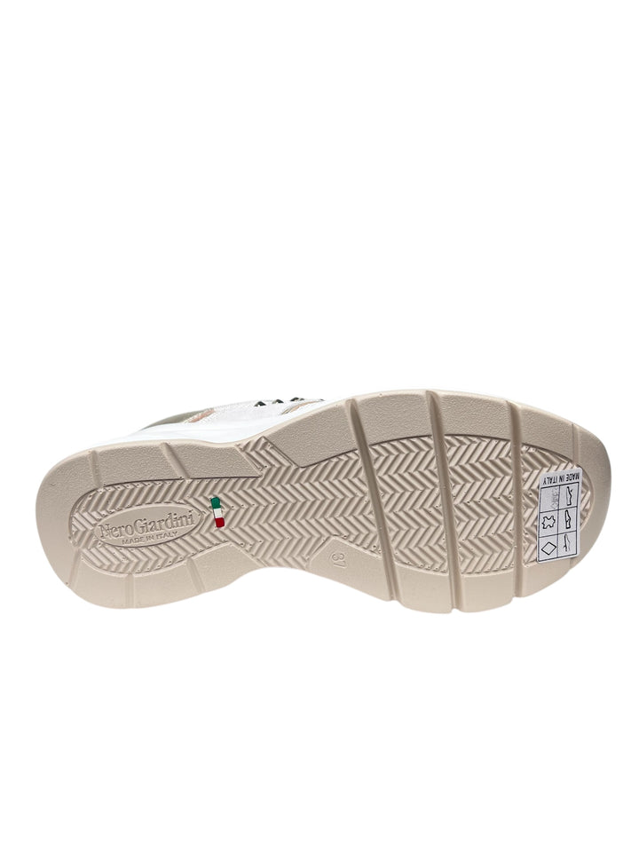 sneakers con zeppa donna pelle nero giardini art.e512962d707 bianco