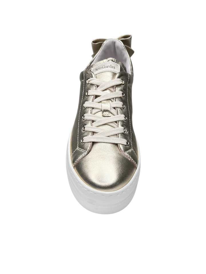 sneakers donna pelle nero giardini art.e513020d418 platino