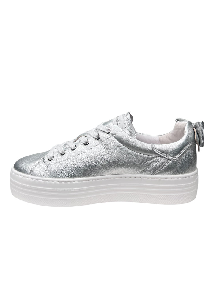 sneakers donna pelle nero giardini art.e513020d700 argento