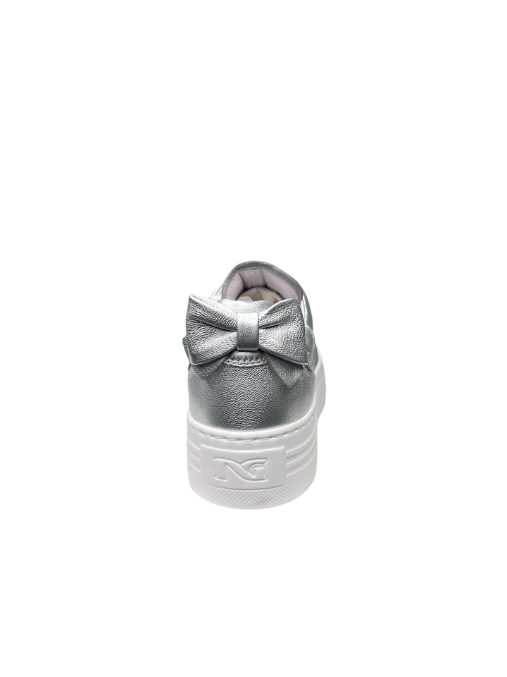 sneakers donna pelle nero giardini art.e513020d700 argento