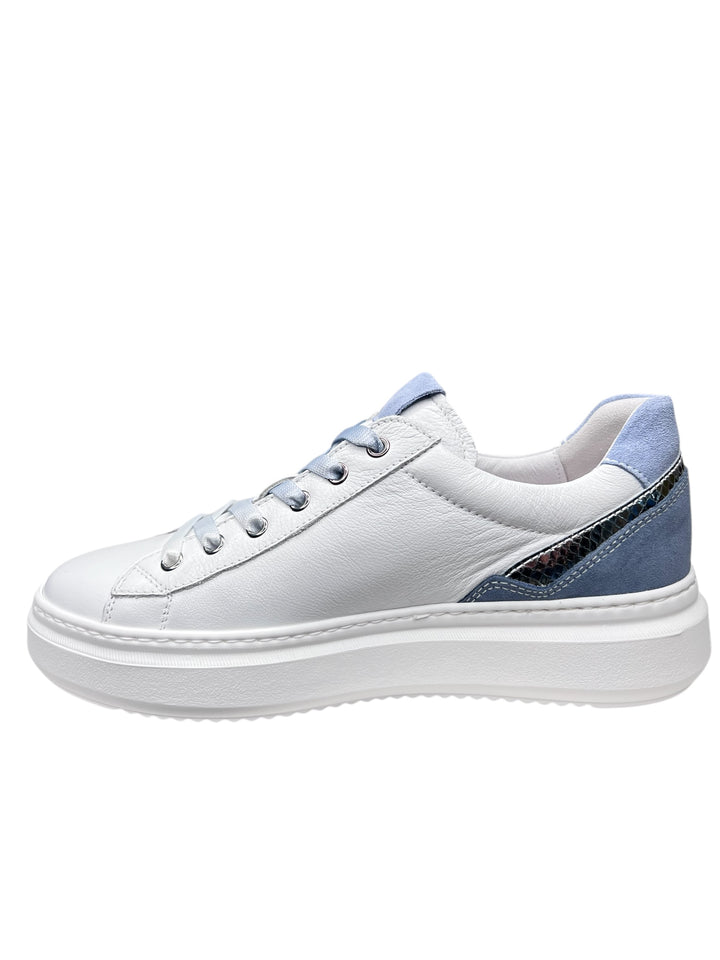 sneakers donna pelle nero giardini art.e513040d707 bianco