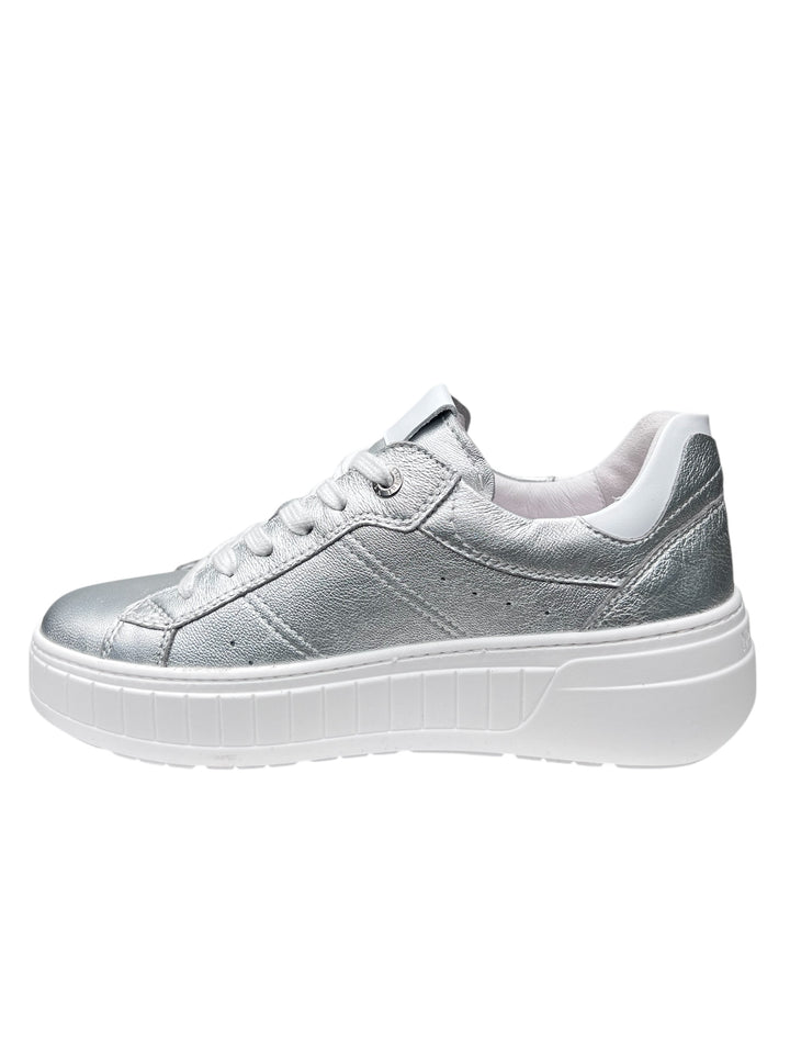 sneakers donna pelle nero giardini art.e513094d700 argento