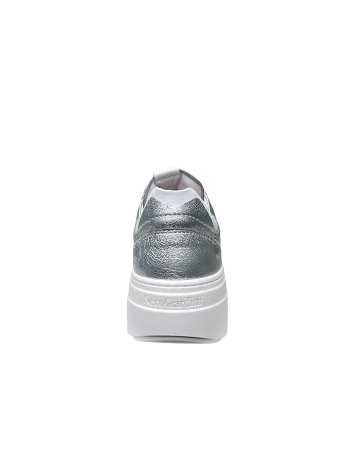 sneakers donna pelle nero giardini art.e513094d700 argento