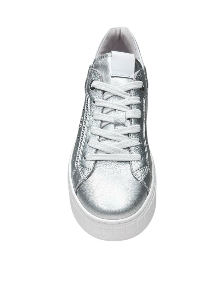 sneakers donna pelle nero giardini art.e513094d700 argento