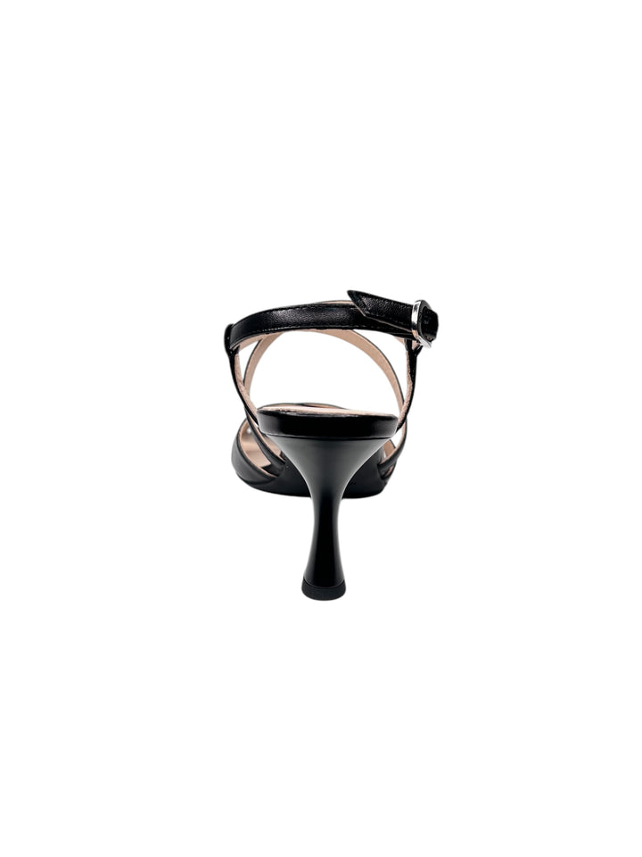 sandalo donna in pelle nera