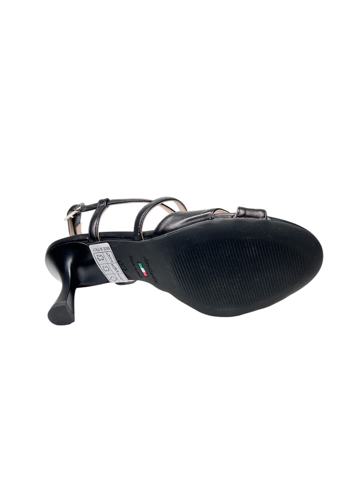 sandalo donna in pelle nera
