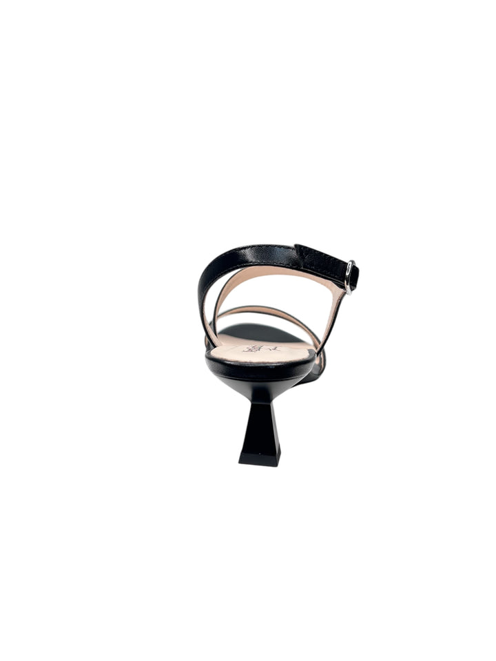 sandalo donna in pelle nera