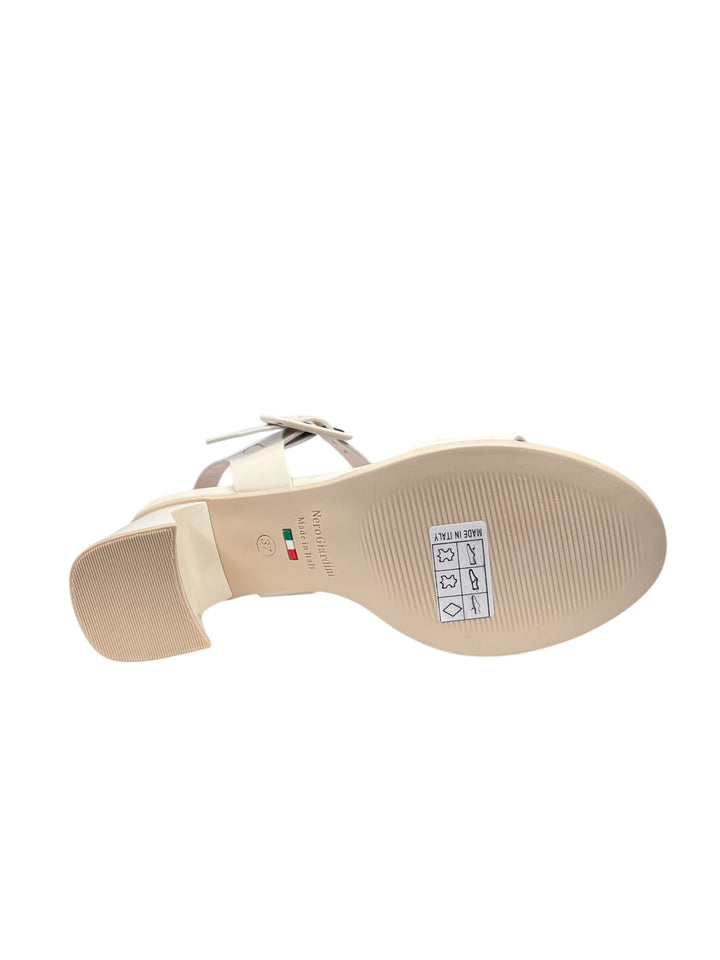 sandalo donna in pelle latte