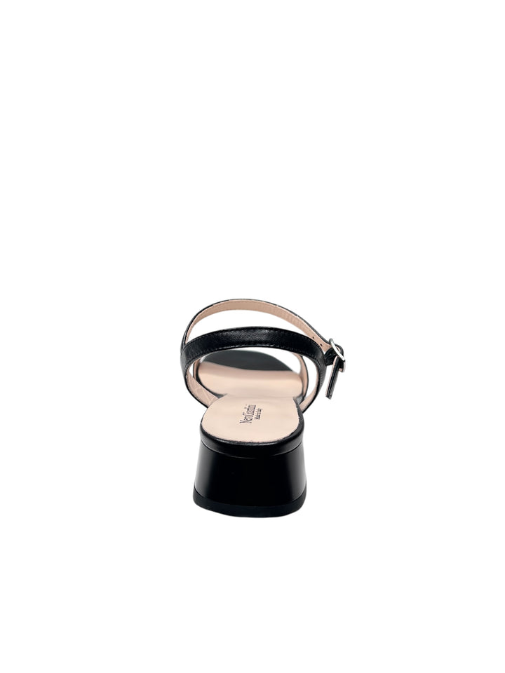sandalo donna in pelle nera