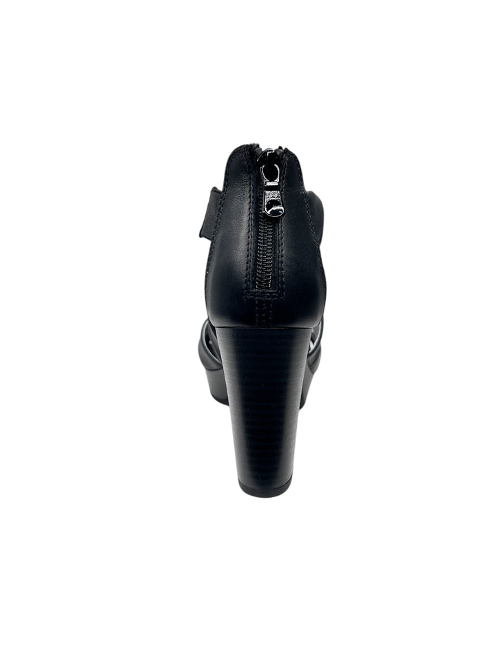 sandalo donna in pelle nera