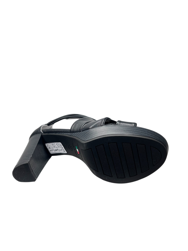 sandalo donna in pelle nera