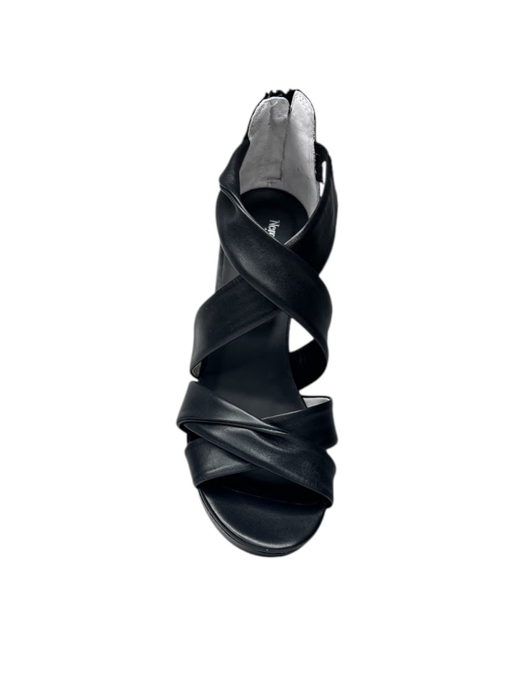 sandalo donna in pelle nera