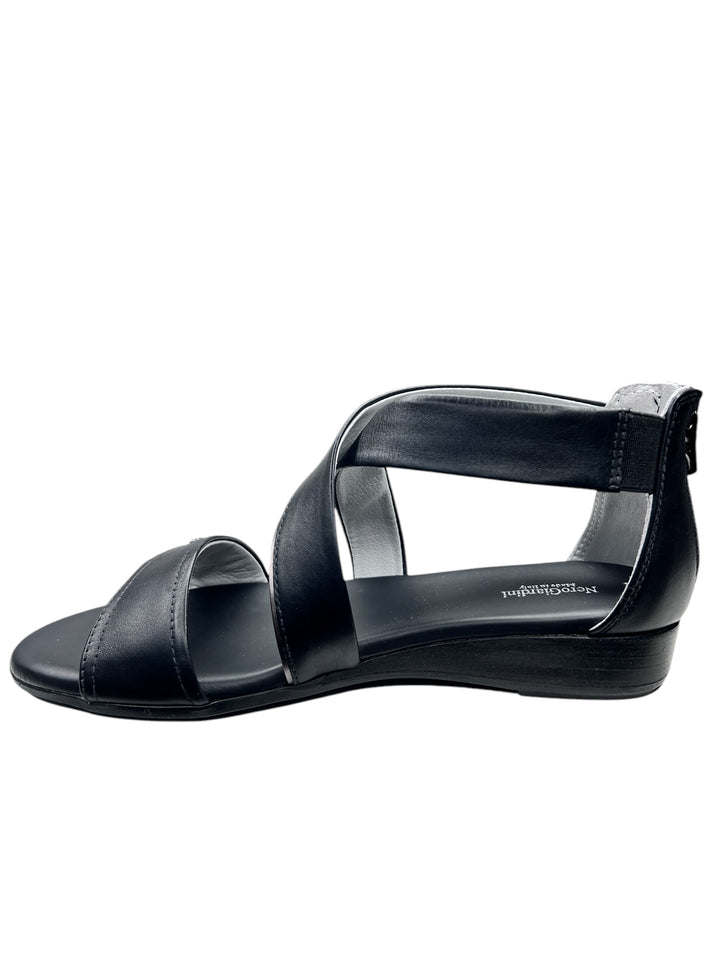 sandalo donna in pelle nera