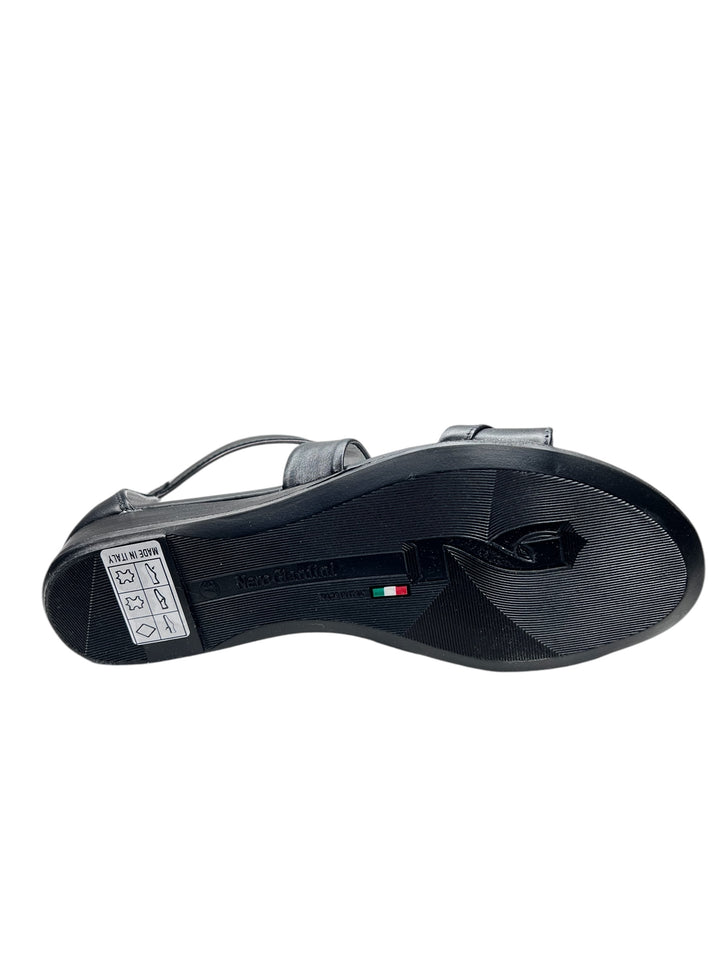 sandalo donna in pelle nera