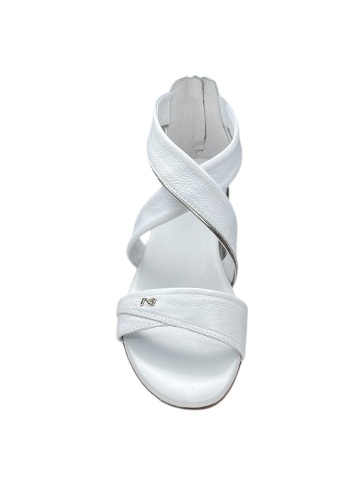 sandalo donna in pelle bianca