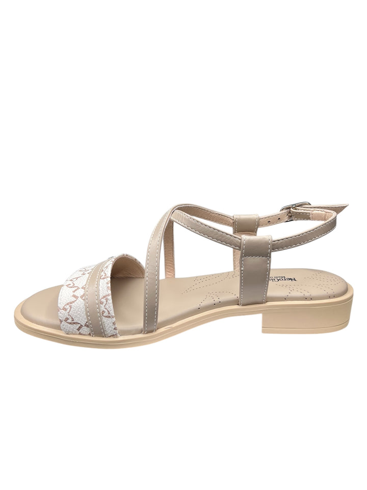 sandalo donna in pelle beige-nocciola
