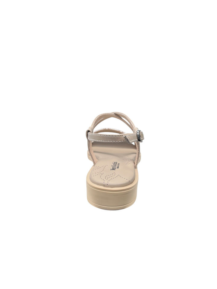 sandalo donna in pelle beige-nocciola