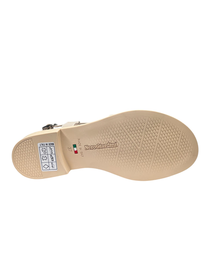 sandalo donna in pelle beige-nocciola