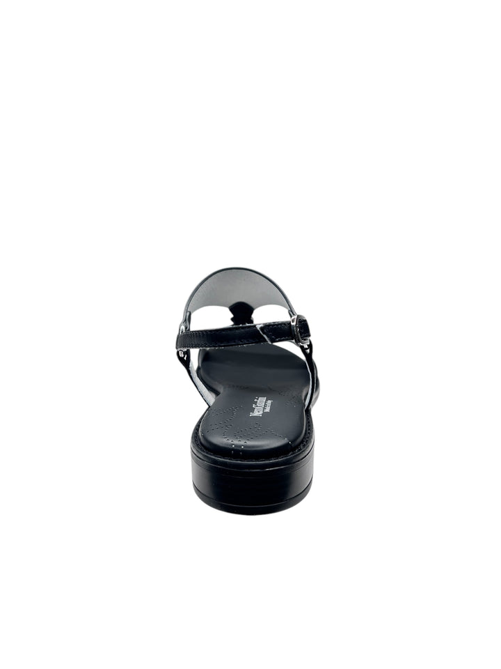 sandalo donna in pelle nera
