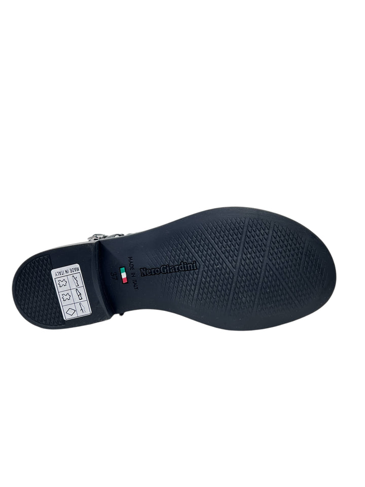 sandalo donna in pelle nera