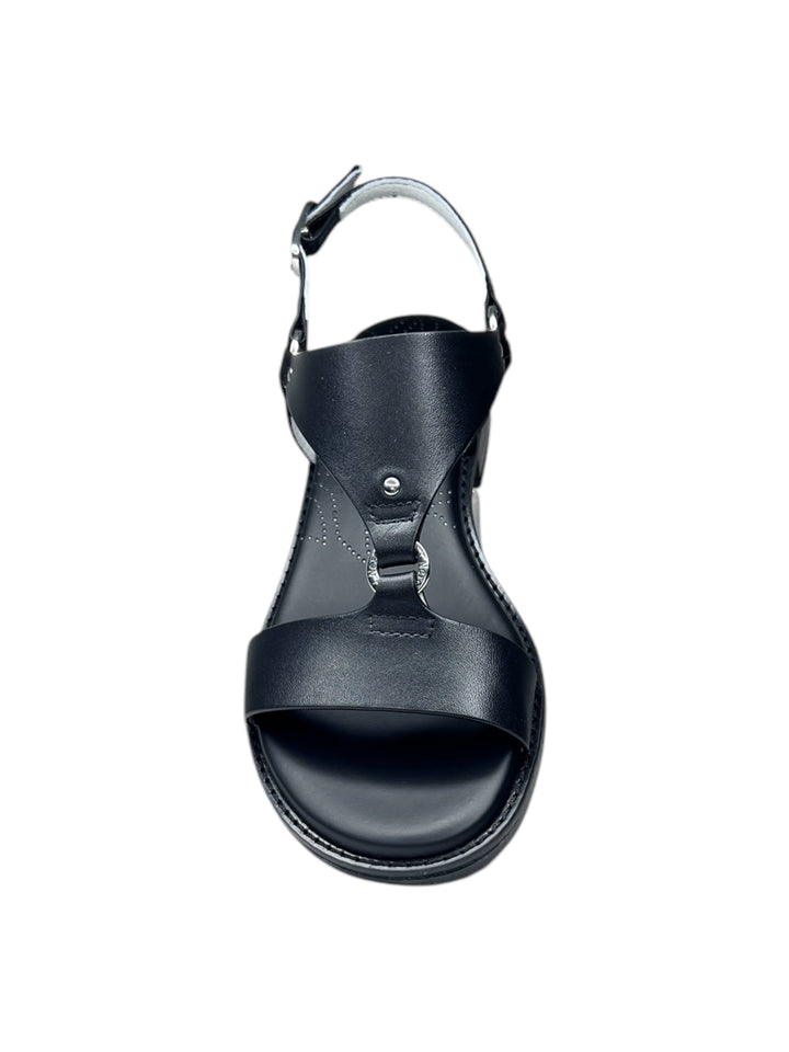 sandalo donna in pelle nera