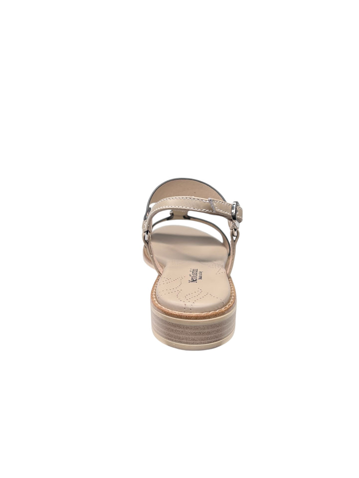 sandalo donna pelle lino