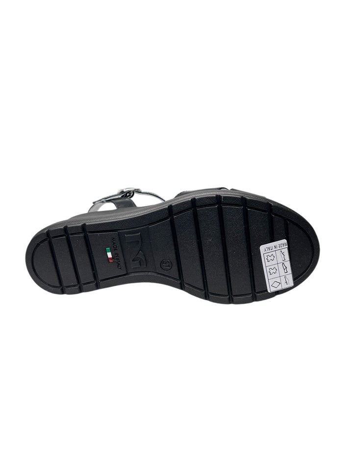 sandalo donna in pelle nera
