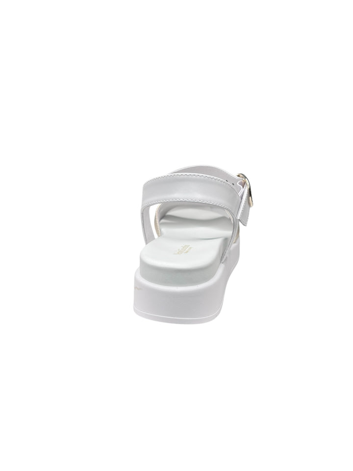 sandalo donna in pelle bianco-miele