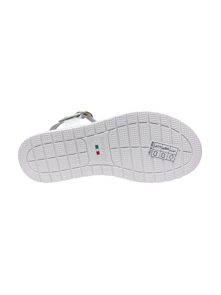 sandalo donna in pelle bianco-miele