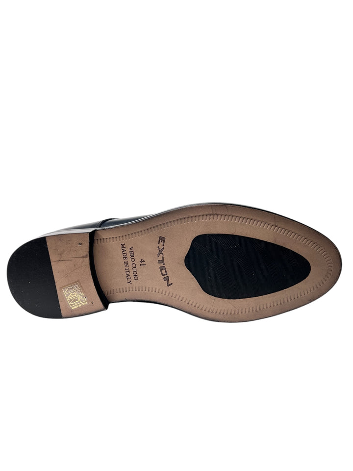 stringate uomo pelle  exton art.1374 blu