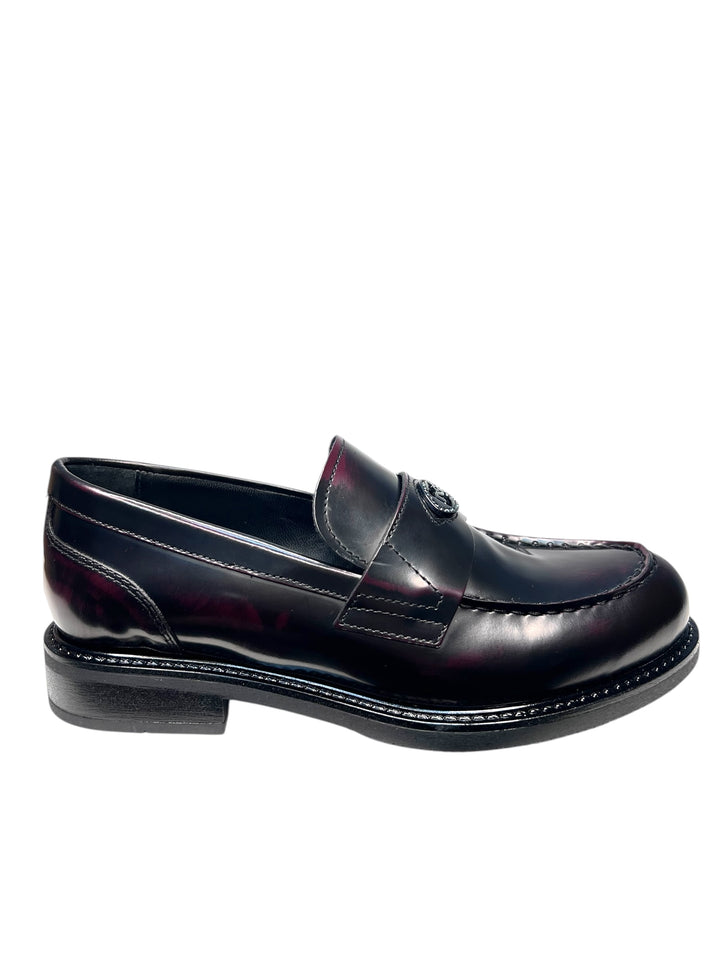 mocassino donna pelle bordò