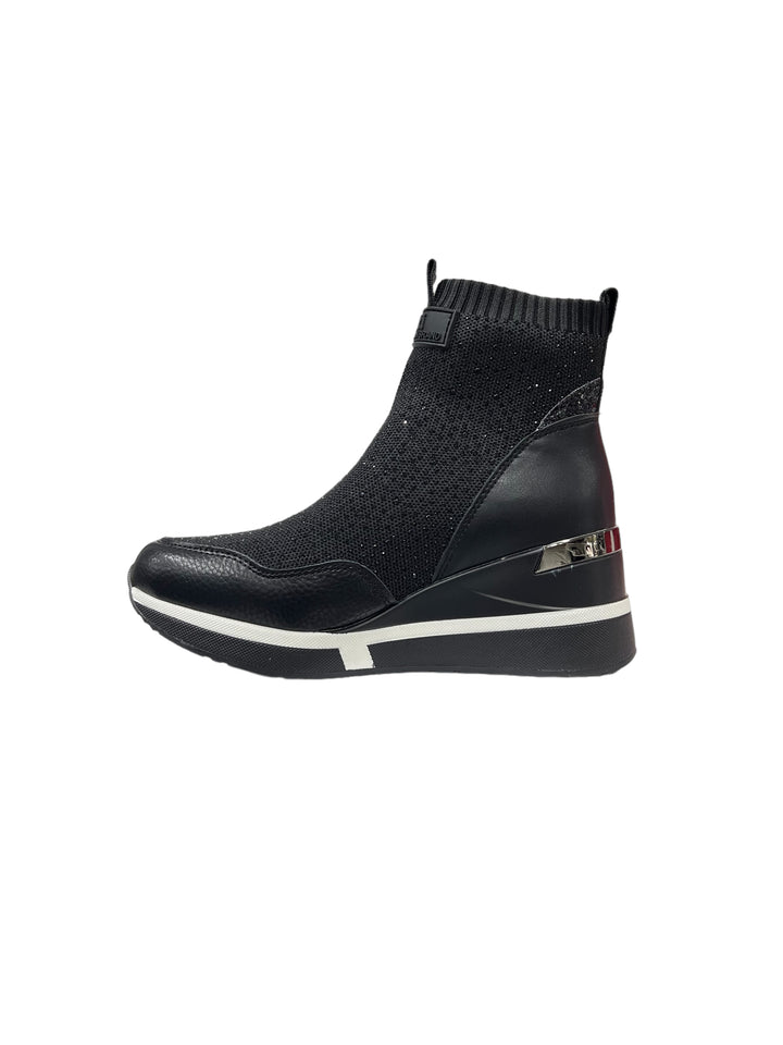 sneakers alte elasticizzate slip on donna xti art.14170101 nero