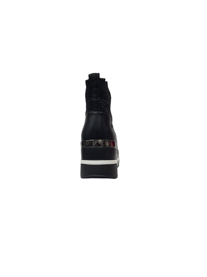sneakers alte elasticizzate slip on donna xti art.14170101 nero