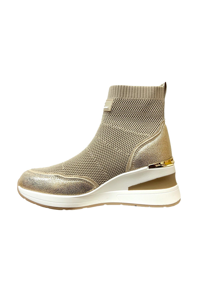 sneakers alte elasticizzate slip-on con zeppa donna vegan xti art. 14240502 beige