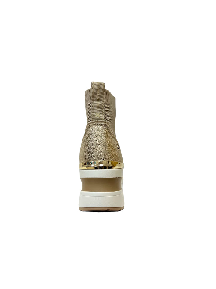 sneakers alte elasticizzate slip-on con zeppa donna vegan xti art. 14240502 beige