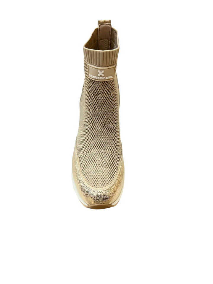 sneakers alte elasticizzate slip-on con zeppa donna vegan xti art. 14240502 beige