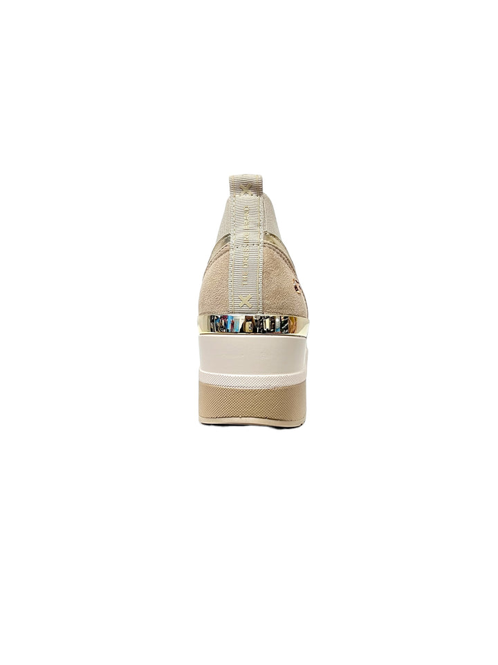 sneakers elasticizzate slip-on con zeppa donna vegan xti art. 14241801 BEIGE