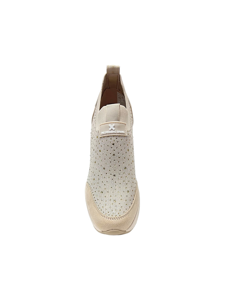 sneakers elasticizzate slip-on con zeppa donna vegan xti art. 14241801 BEIGE