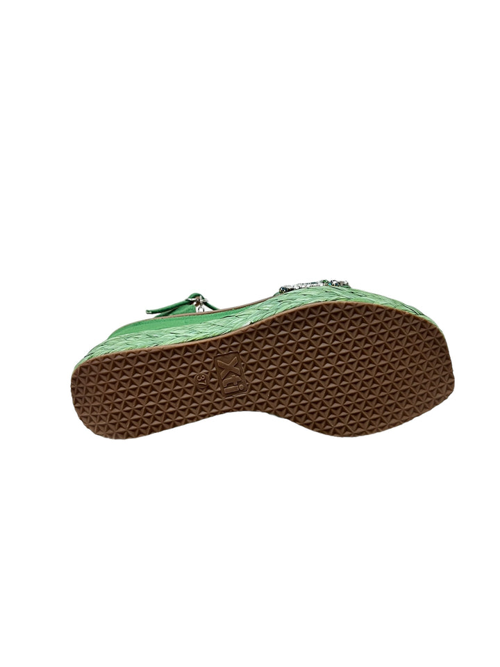 sandali gioiello donna zeppa xti art.14267704 verde