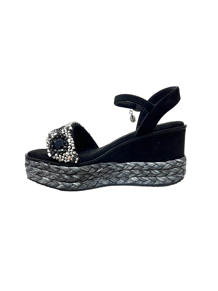 sandali gioiello donna zeppa xti art.14267705 nero