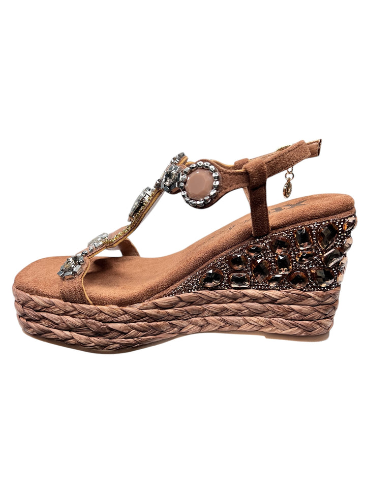 sandali con zeppa donna xti art.143999 camel