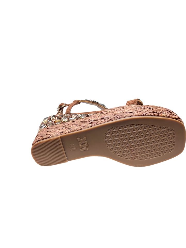 sandali con zeppa donna xti art.143999 camel