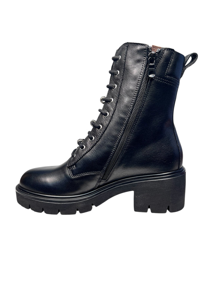 stivaletto allacciato donna pelle nero