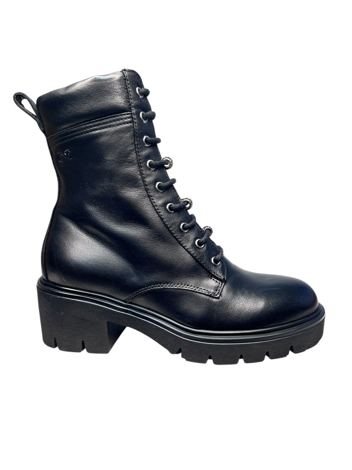 stivaletto allacciato donna pelle nero